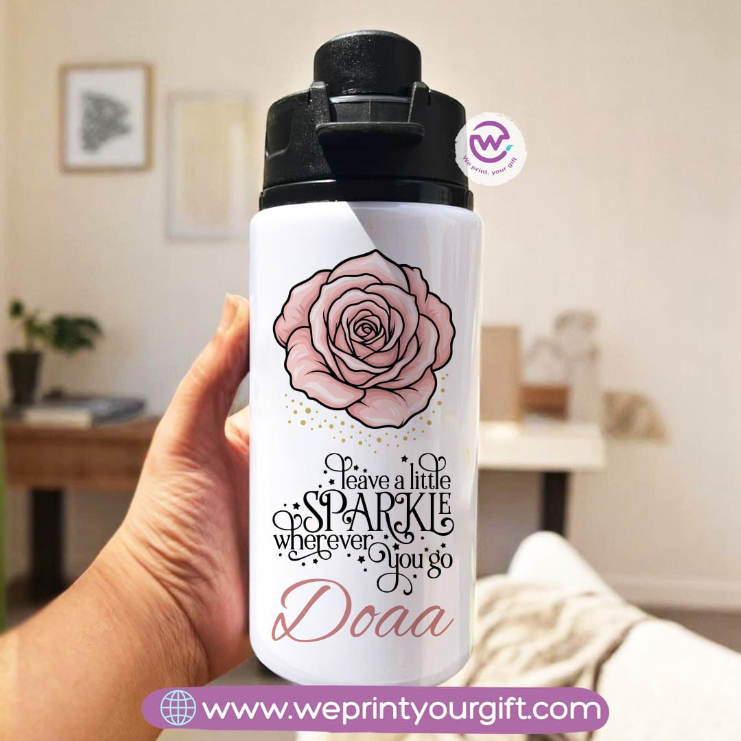 Water flask with name- Motivation