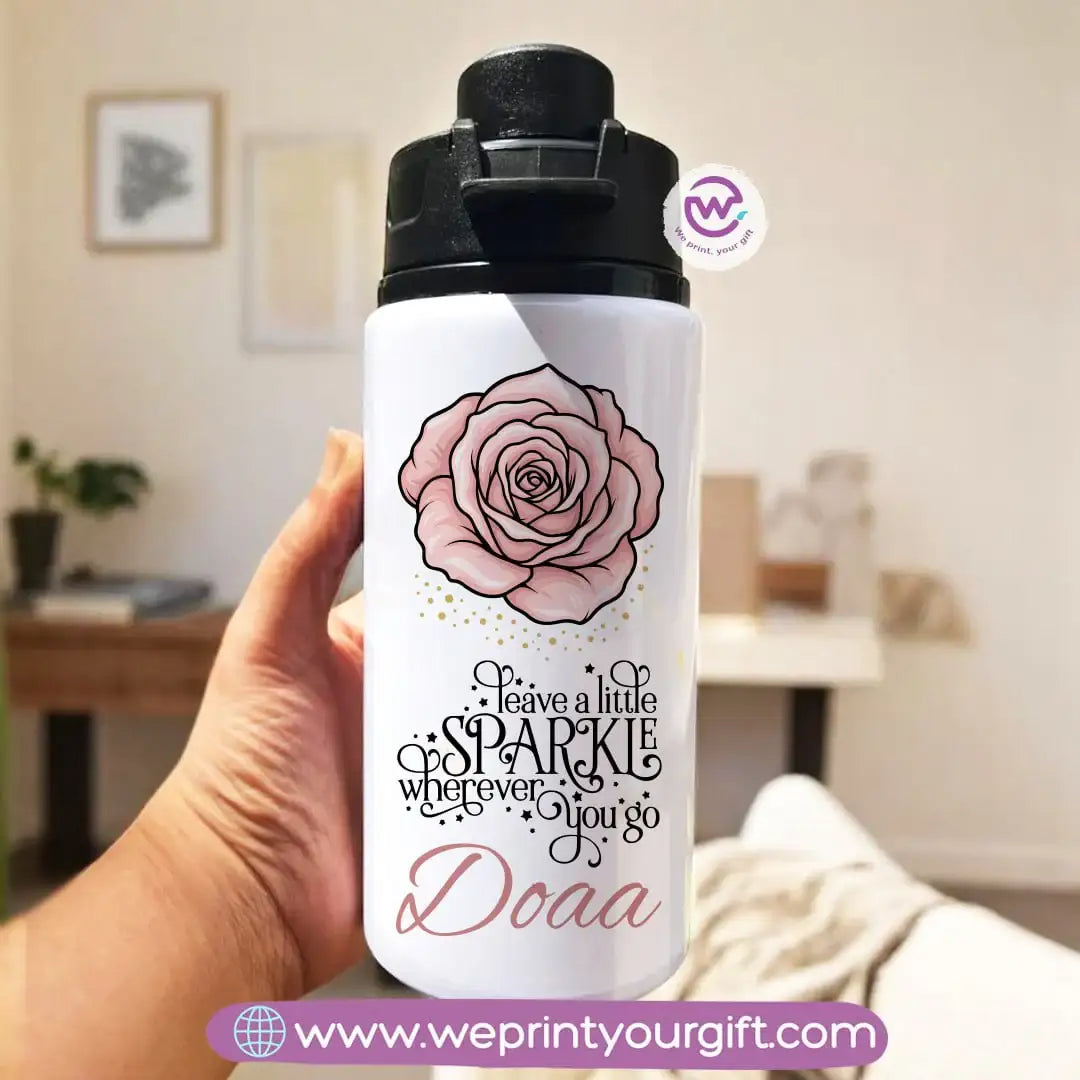 Water flask with name- Motivation - WE PRINT