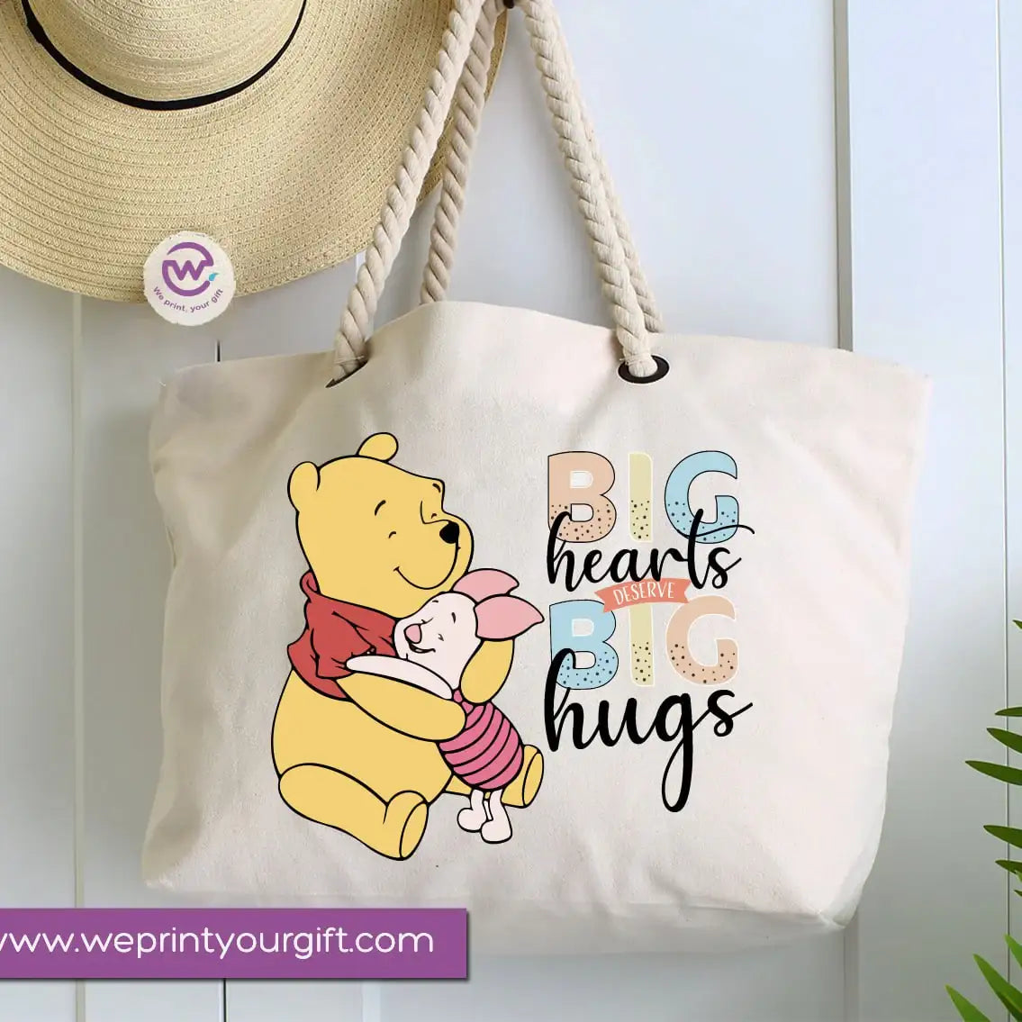 Custom Hand bag- Beach bag-Pooh - WE PRINT