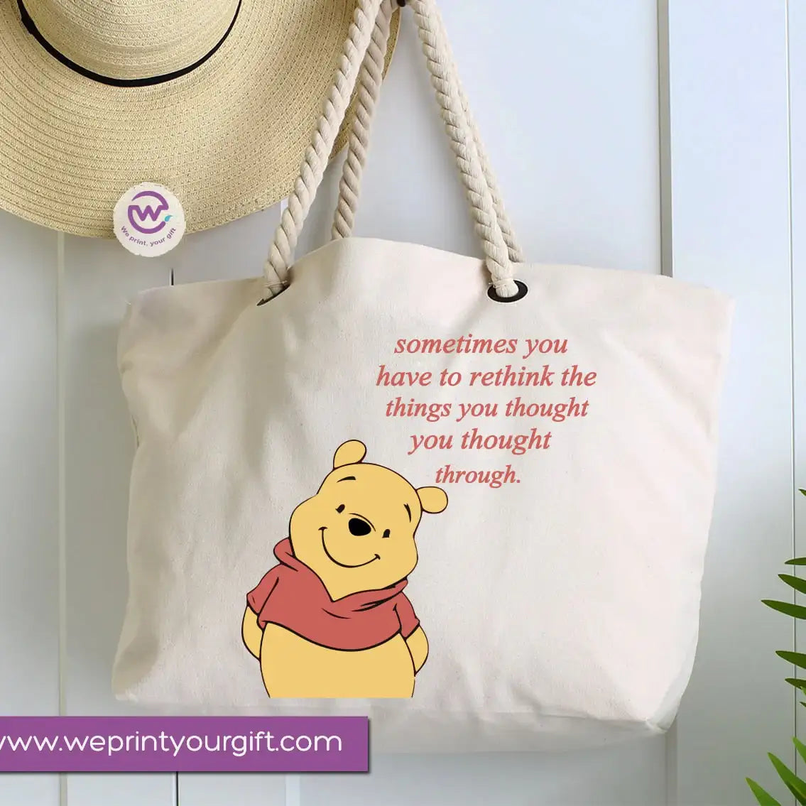 Custom Hand bag- Beach bag-Pooh - WE PRINT