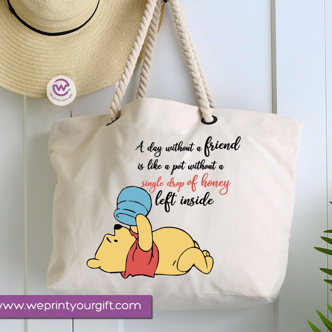 Custom Hand bag- Beach bag-Pooh