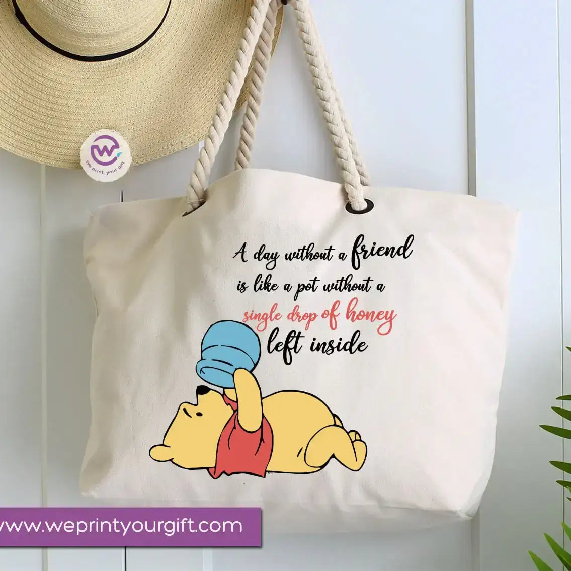 Custom Hand bag- Beach bag-Pooh - WE PRINT