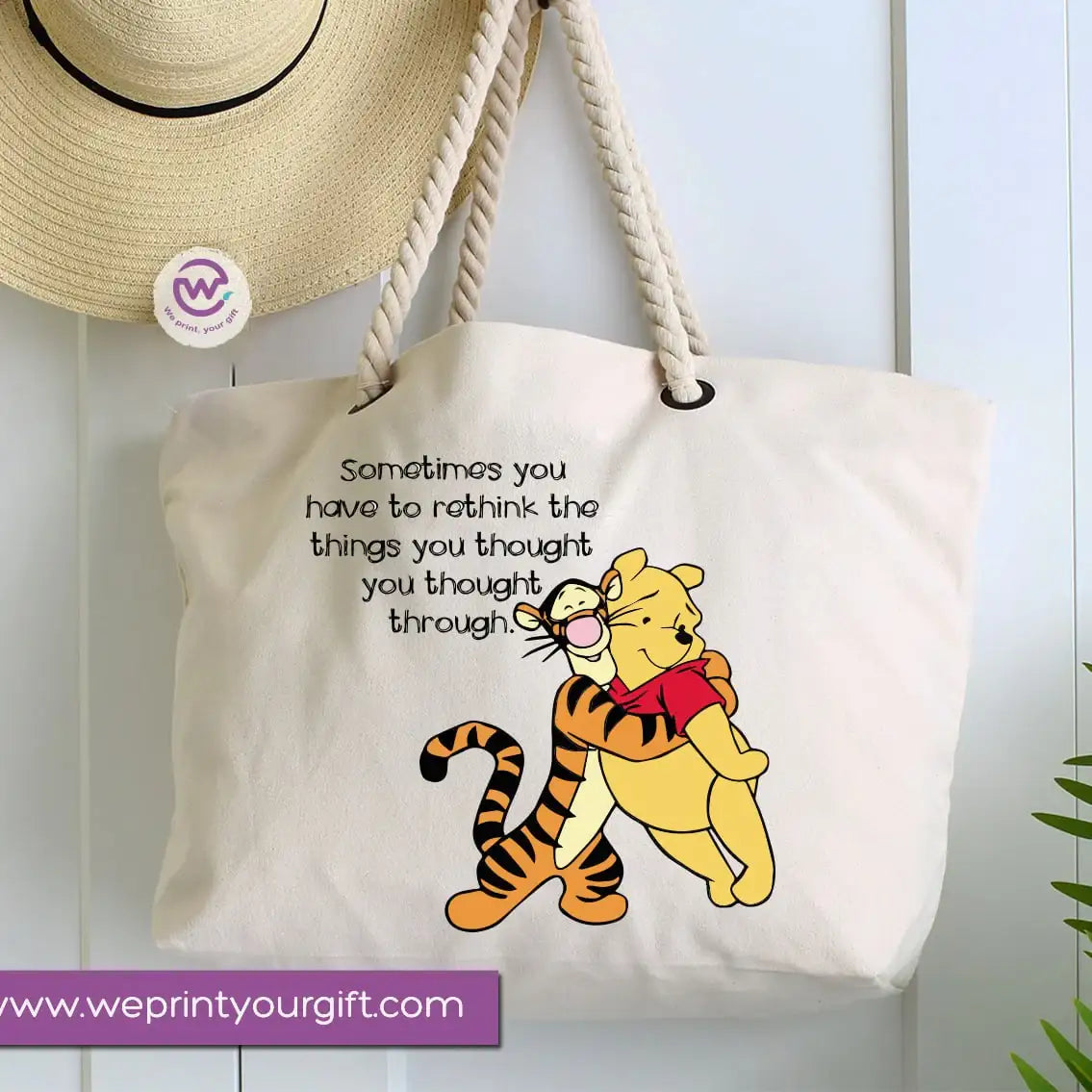 Custom Hand bag- Beach bag-Pooh - WE PRINT