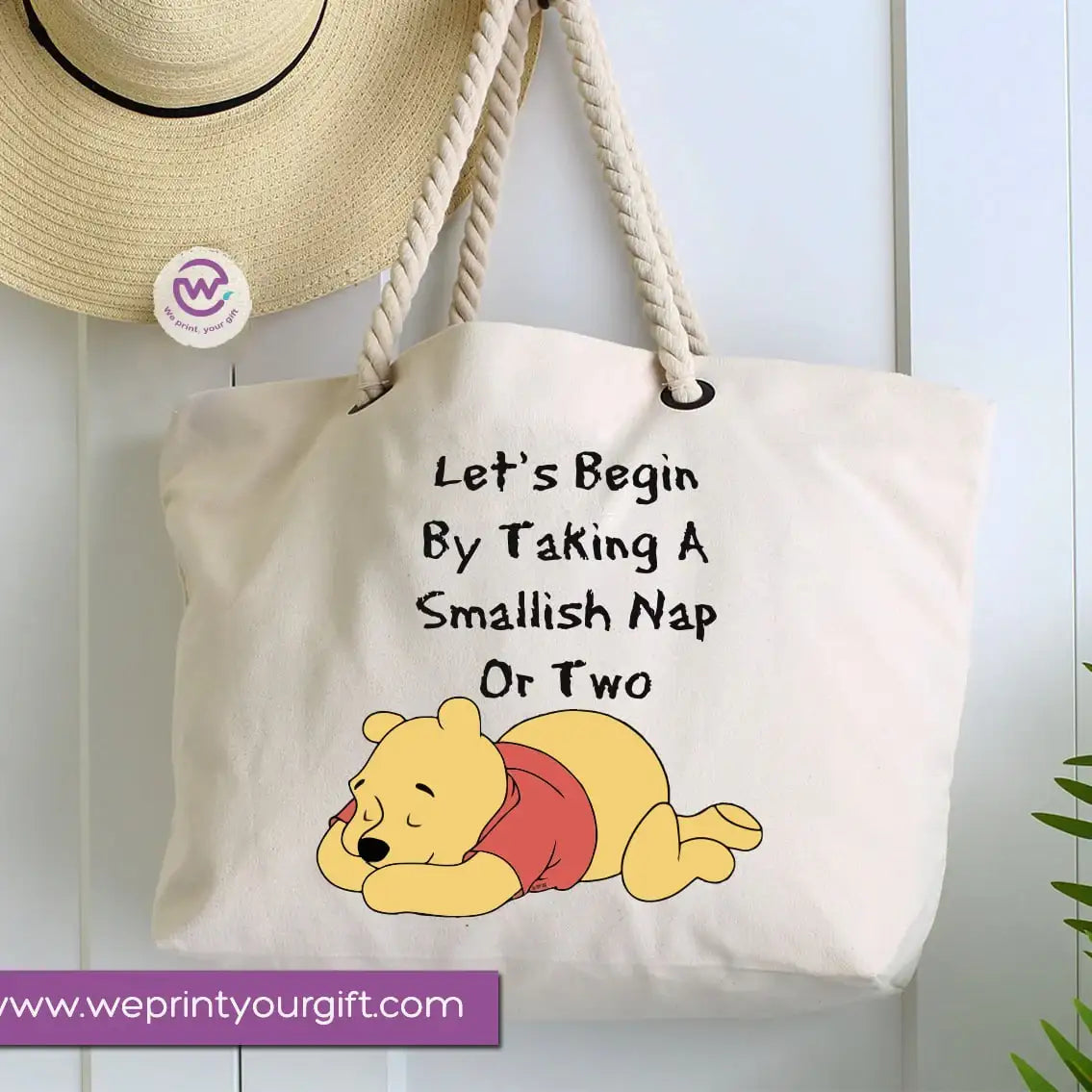Custom Hand bag- Beach bag-Pooh - WE PRINT