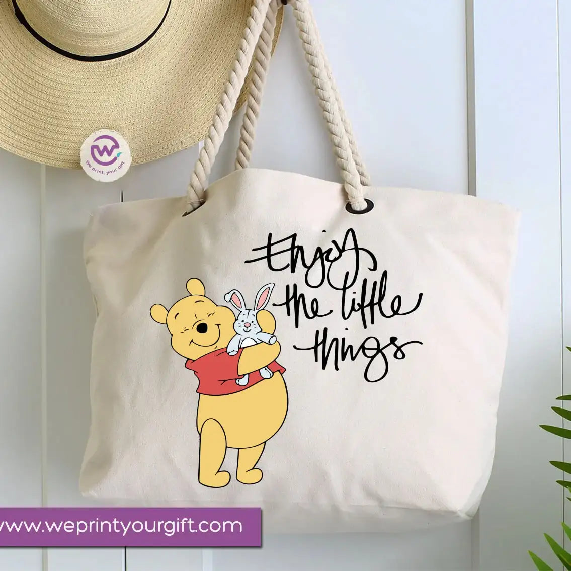 Custom Hand bag- Beach bag-Pooh - WE PRINT