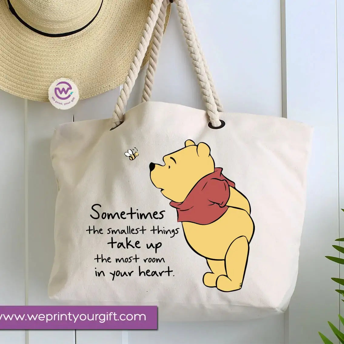 Custom Hand bag- Beach bag-Pooh - WE PRINT