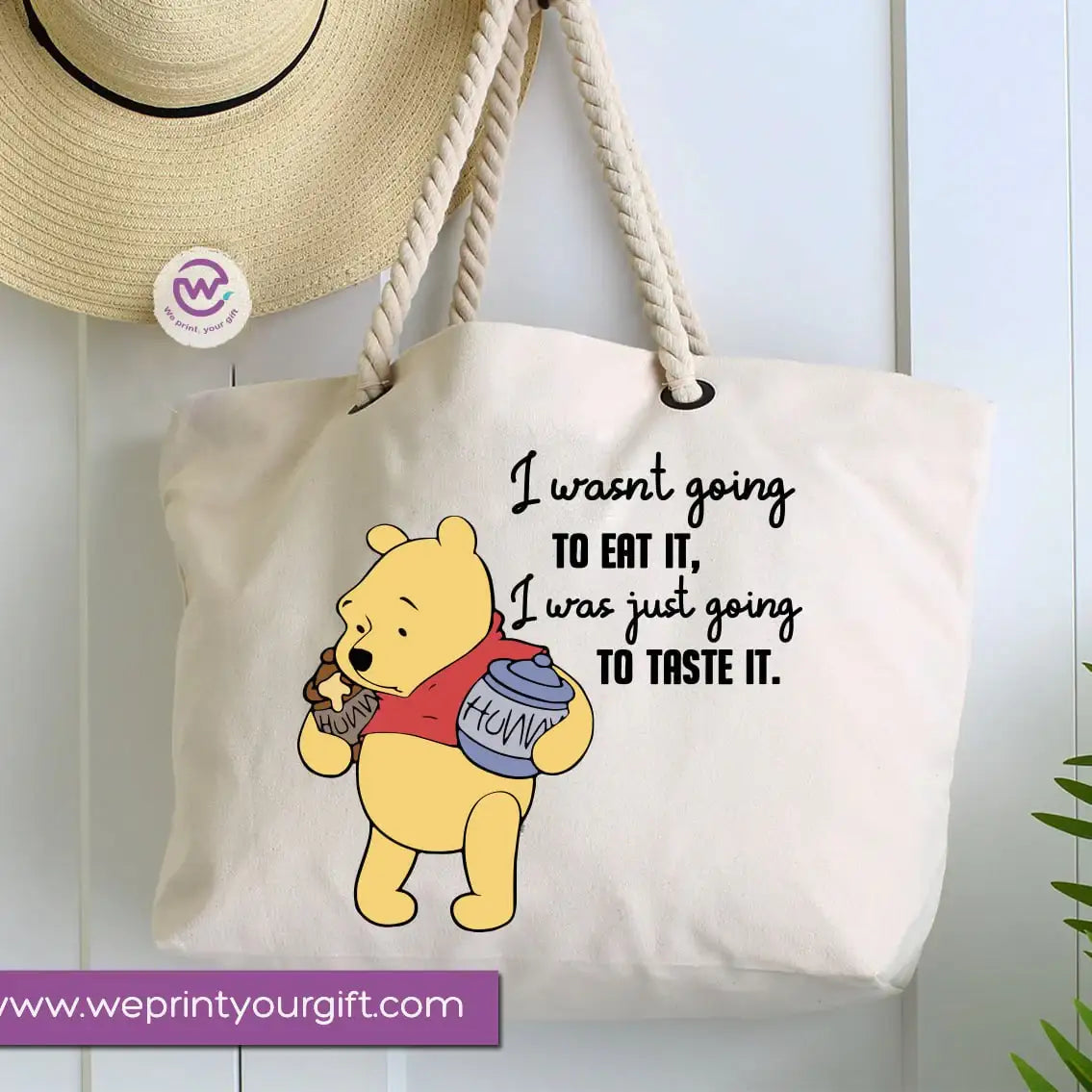 Custom Hand bag- Beach bag-Pooh - WE PRINT