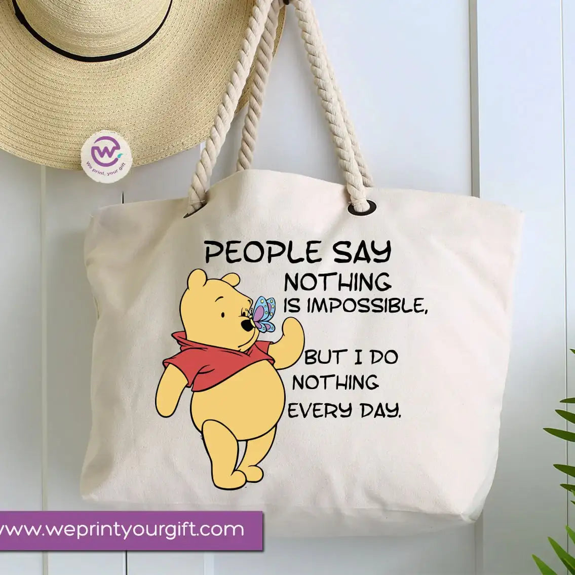 Custom Hand bag- Beach bag-Pooh - WE PRINT