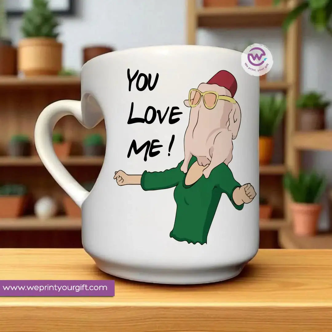 Heart handle ceramic mug- Friends - WE PRINT