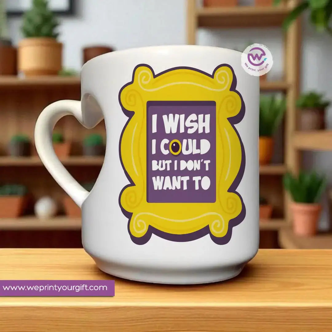 Heart handle ceramic mug- Friends - WE PRINT