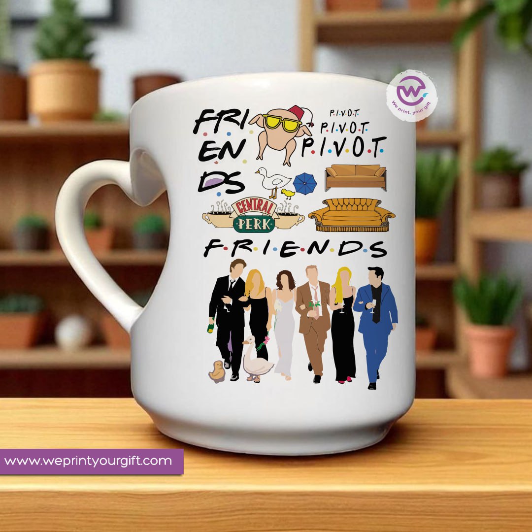 Heart handle ceramic mug- Friends