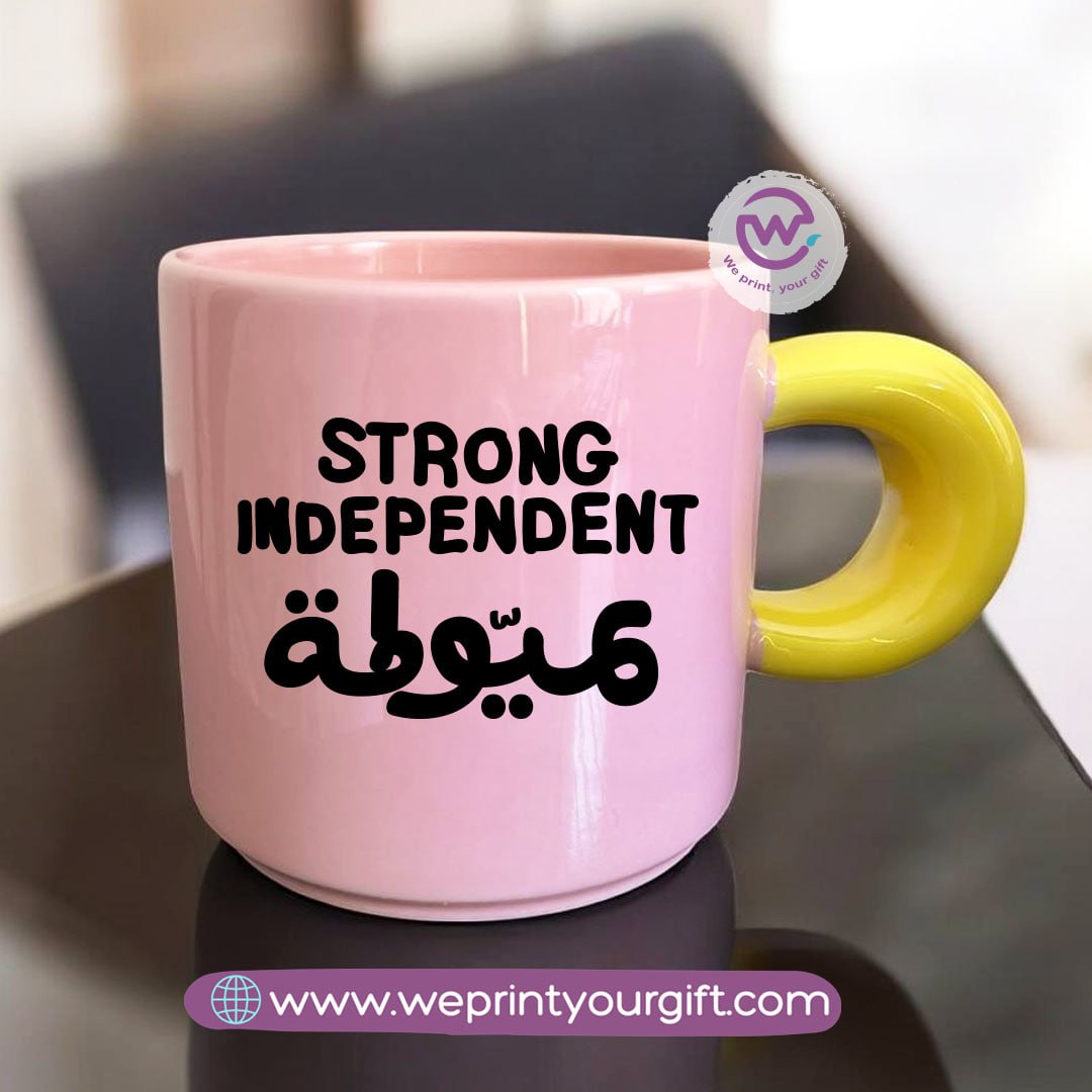 Round handle coffee cup- Funny memes