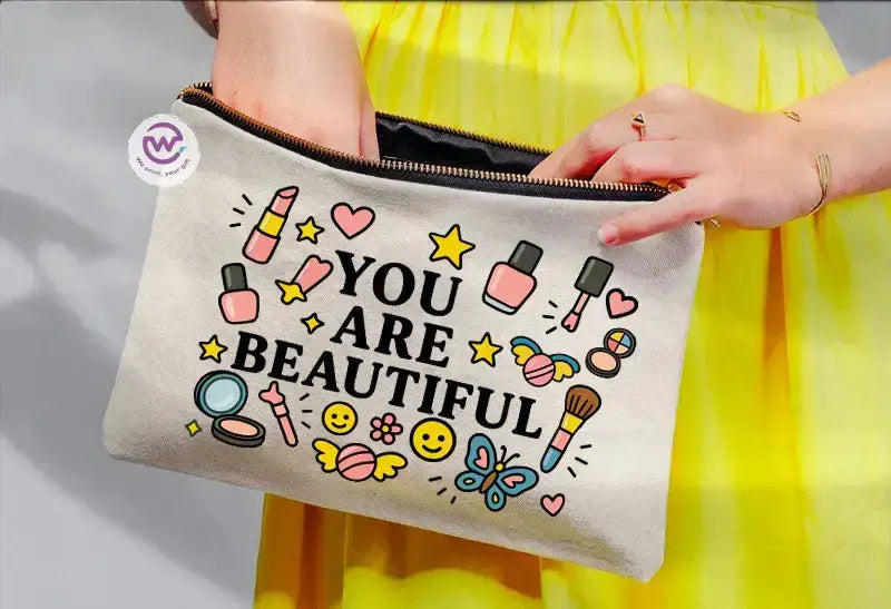 Fabric makeup case - English quotes - WE PRINT