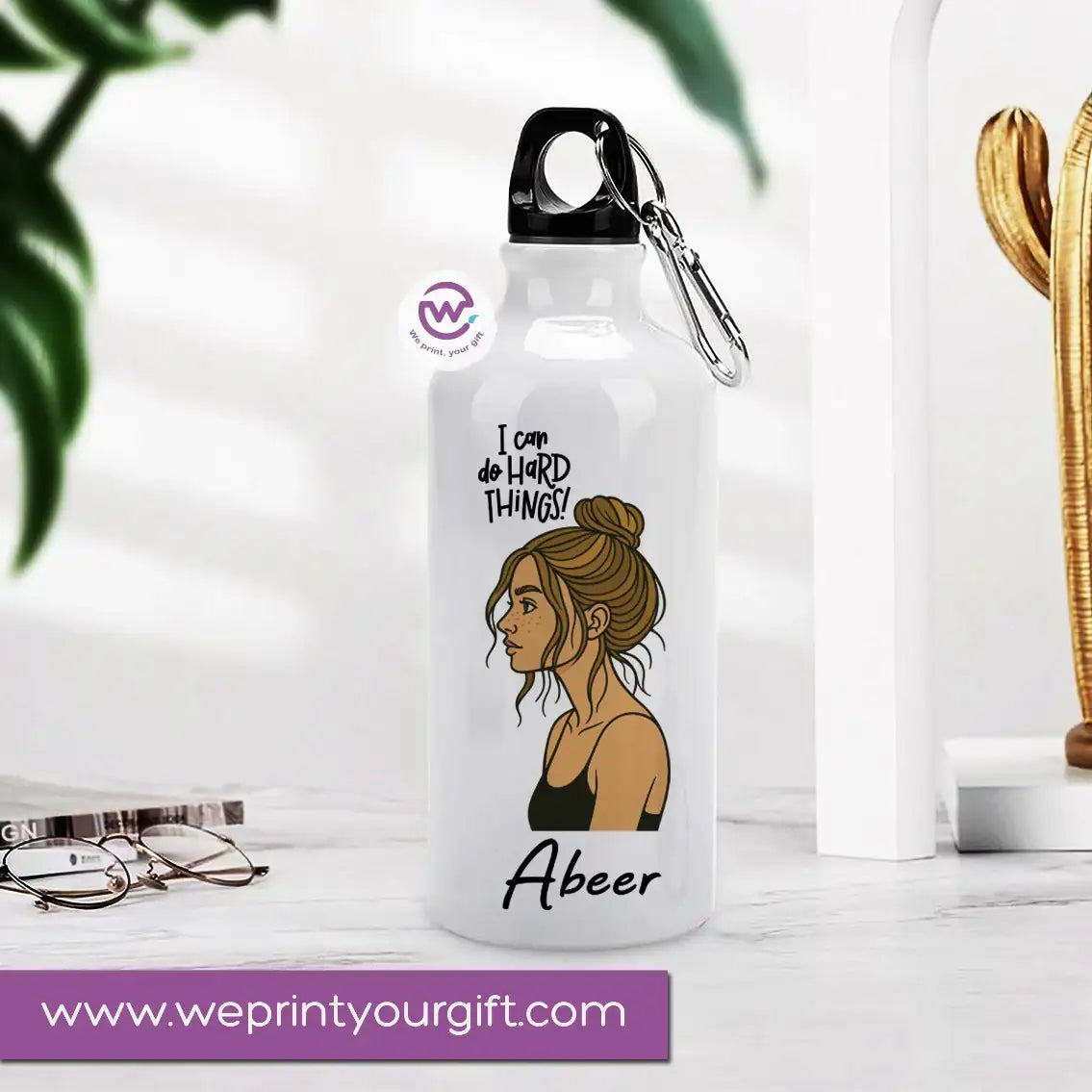 Custom water bottle- Floral-Names - WE PRINT