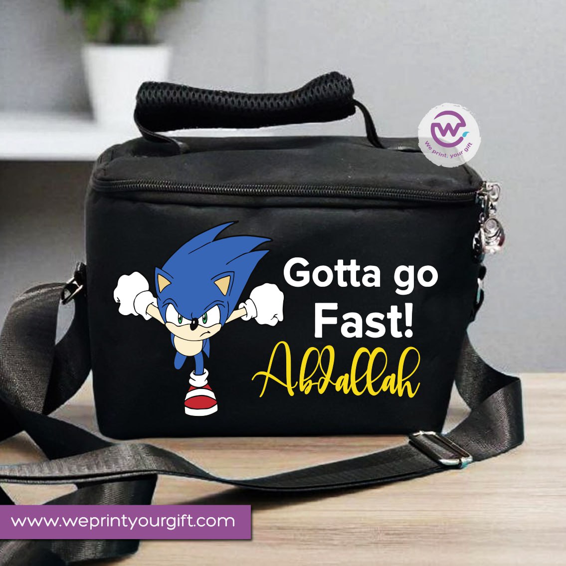 Lunch bag with names- Sonic