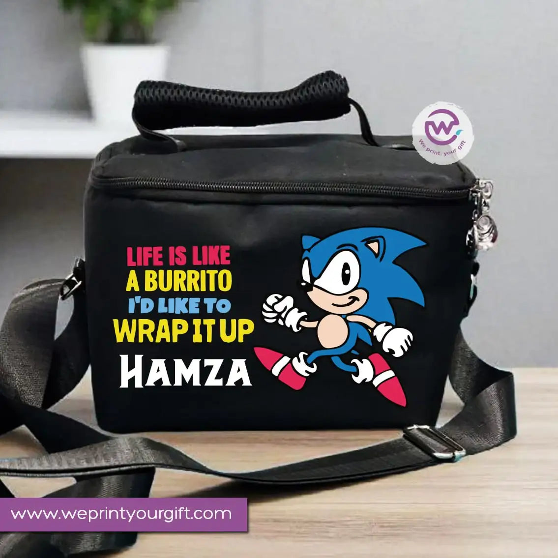 Lunch bag with names- Sonic - WE PRINT
