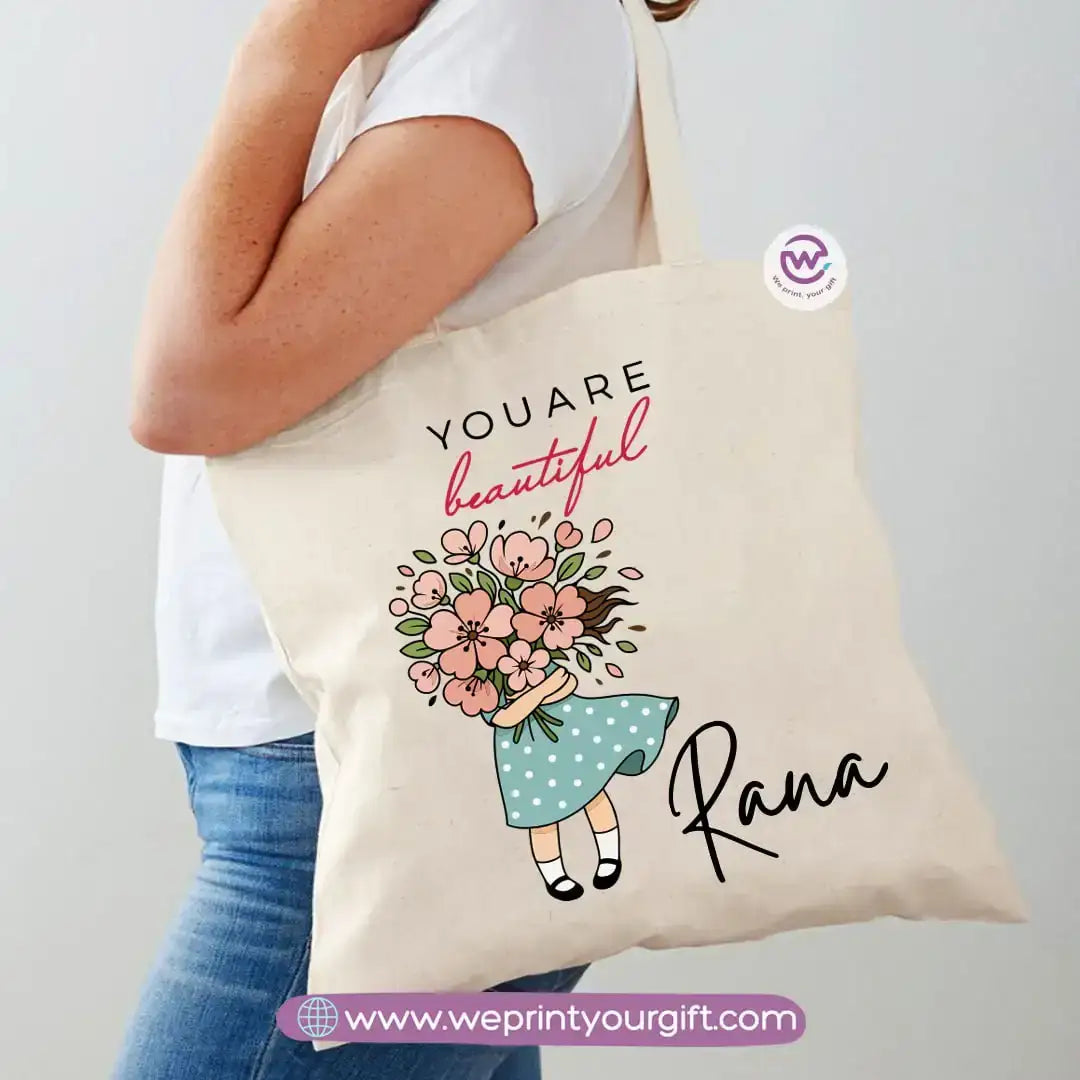 Tote bag for women- Floral- names - WE PRINT