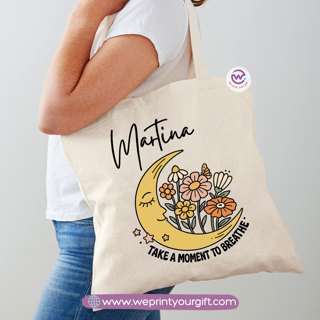 حقيبة تسوق نسائية - أزهار - أسماء