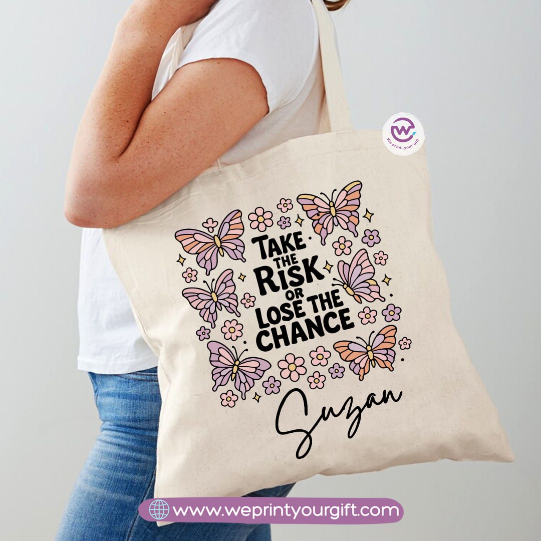 حقيبة تسوق نسائية - أزهار - أسماء