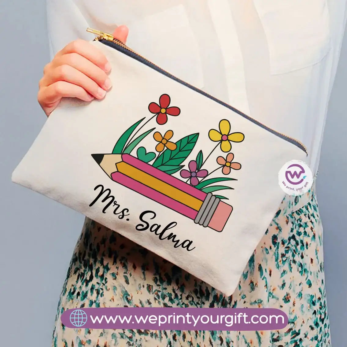 Teacher Pencil Case- Names - WE PRINT