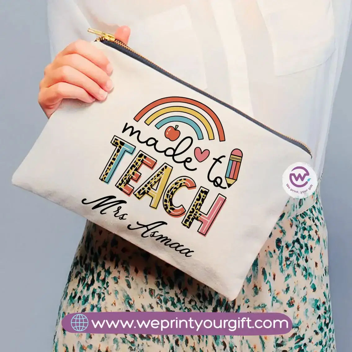 Teacher Pencil Case- Names - WE PRINT