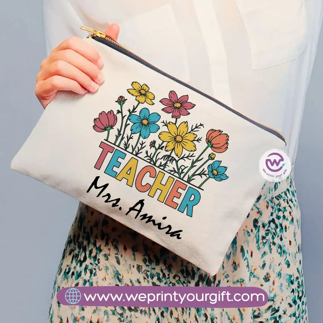 Teacher Pencil Case- Names - WE PRINT