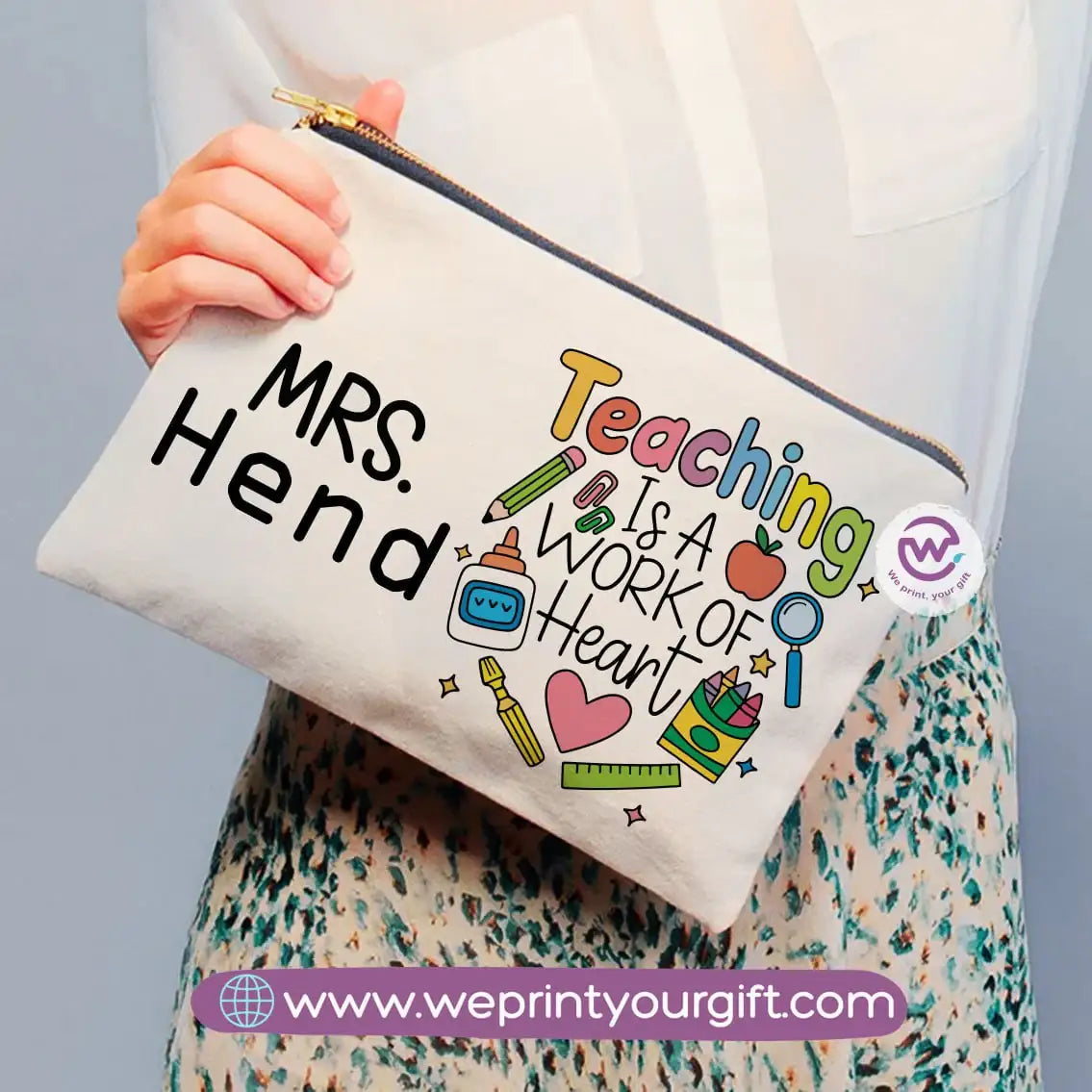 Teacher Pencil Case- Names - WE PRINT
