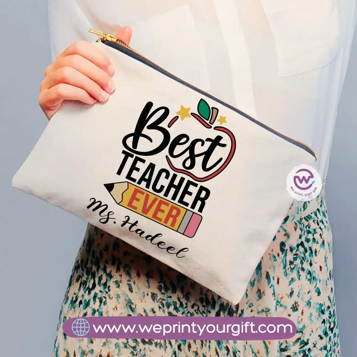 Teacher Pencil Case- Names - WE PRINT