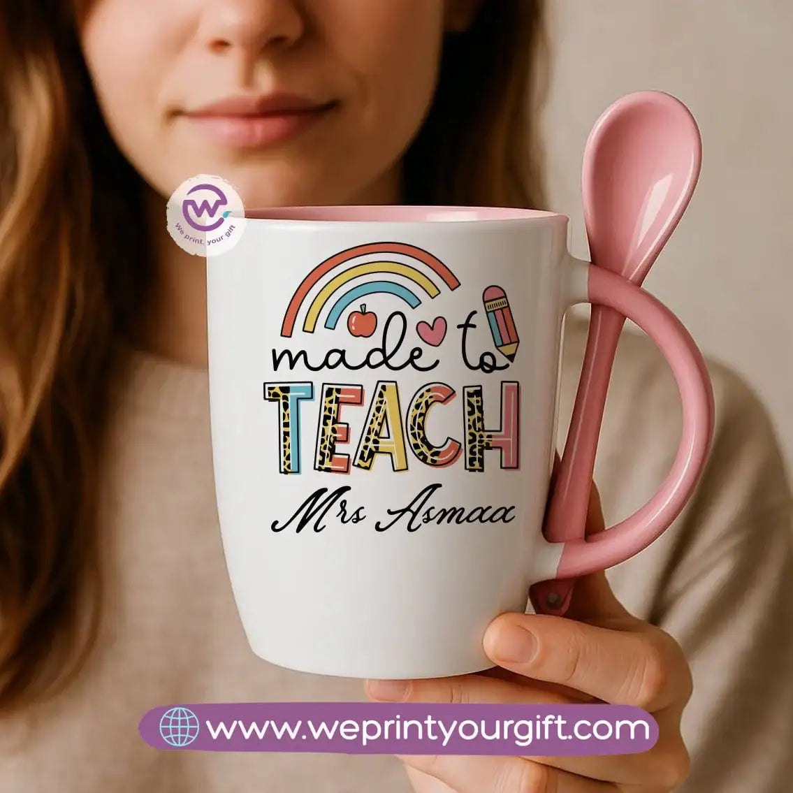 Teacher Mug with Spoon - WE PRINT
