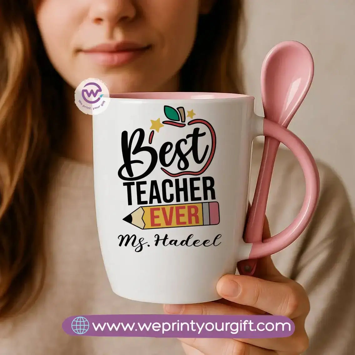 Teacher Mug with Spoon - WE PRINT