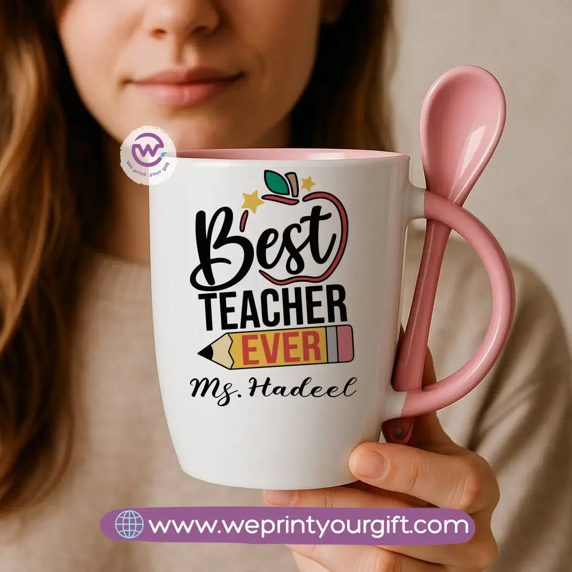 Teacher Mug with Spoon - WE PRINT