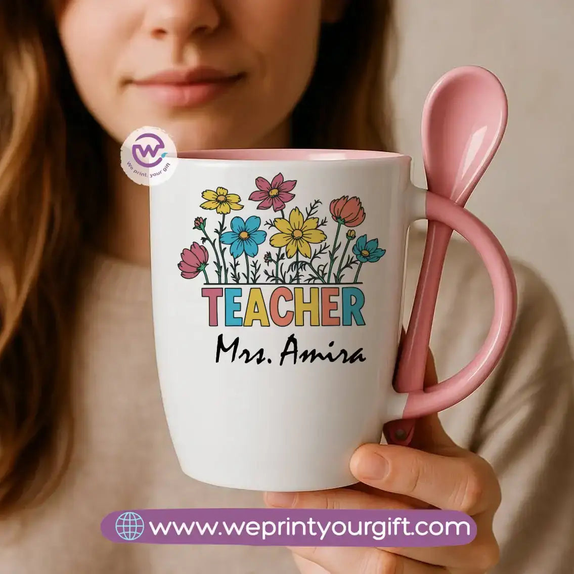 Teacher Mug with Spoon - WE PRINT