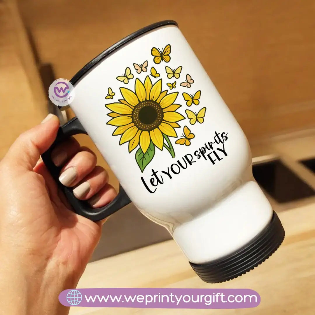Travel mug- Sunflower - WE PRINT
