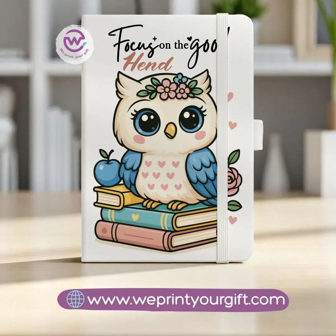 Rubber Notebook- Owl- Names - WE PRINT