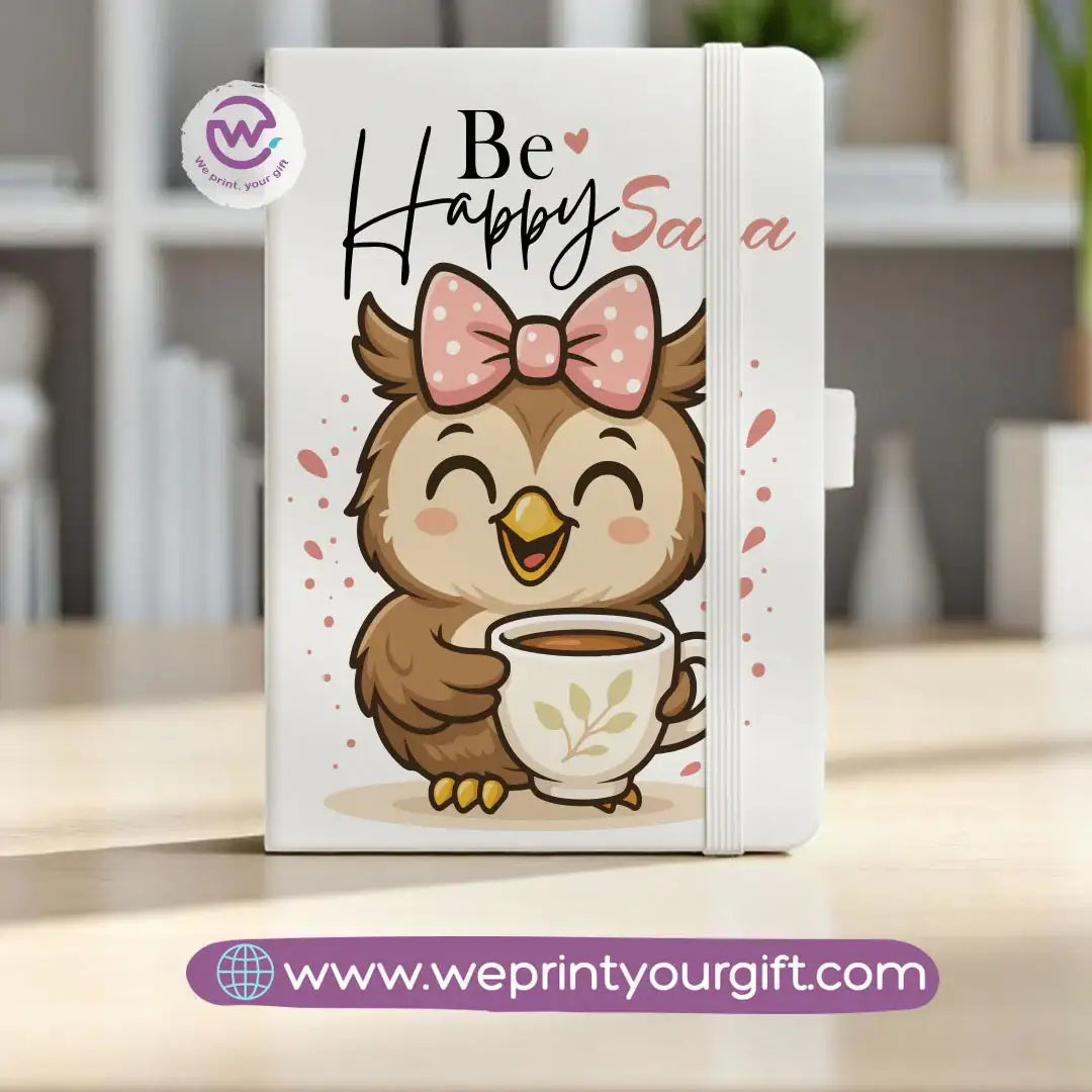 Rubber Notebook- Owl- Names - WE PRINT