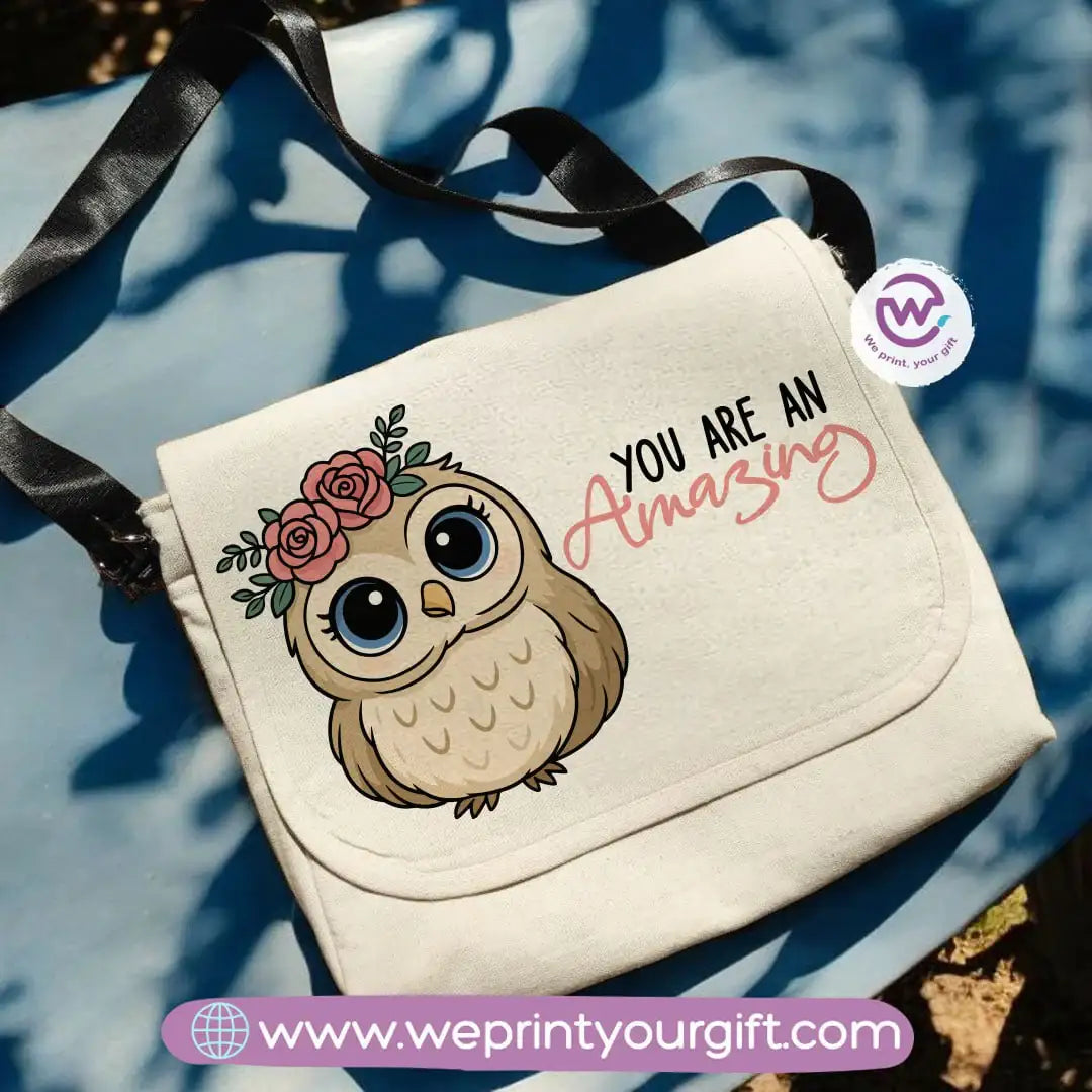 custom cross bag- Owl- Motivation - WE PRINT