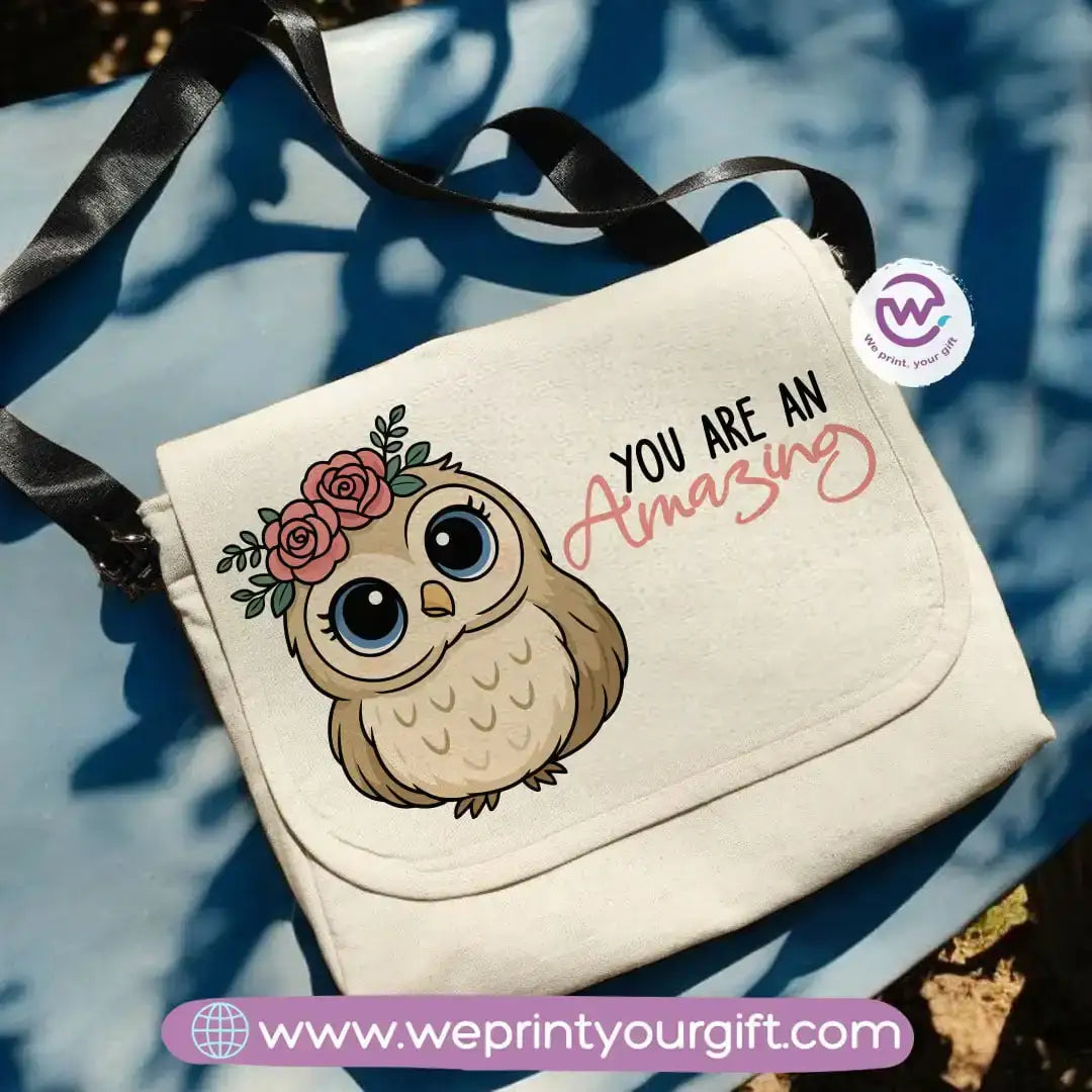 custom cross bag- Owl- Motivation - WE PRINT