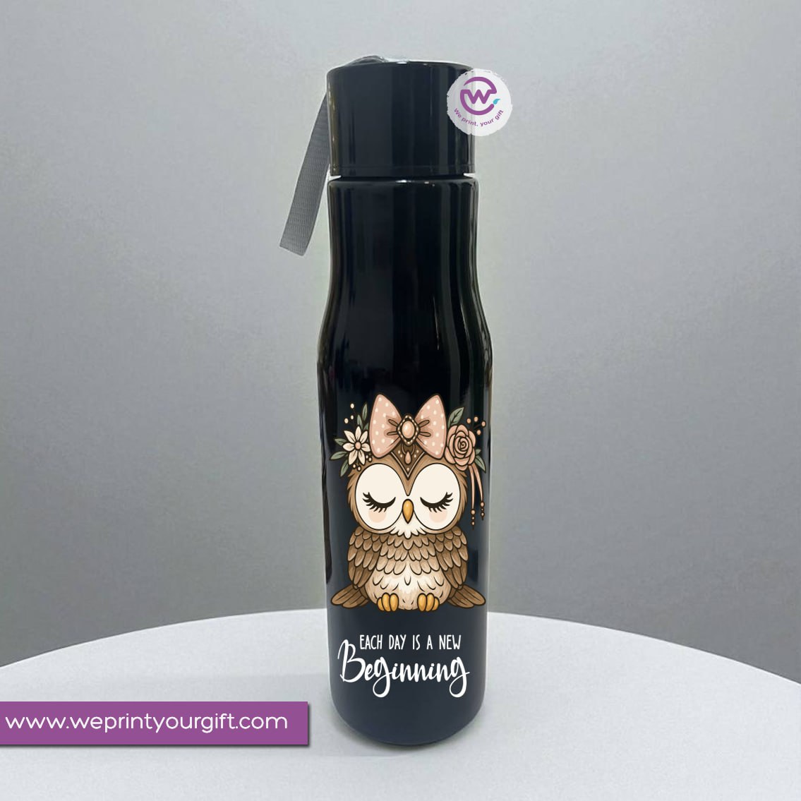 Plastic Bottle with Holder- Owl