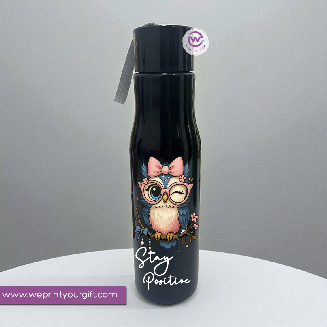 Plastic Bottle with Holder- Owl