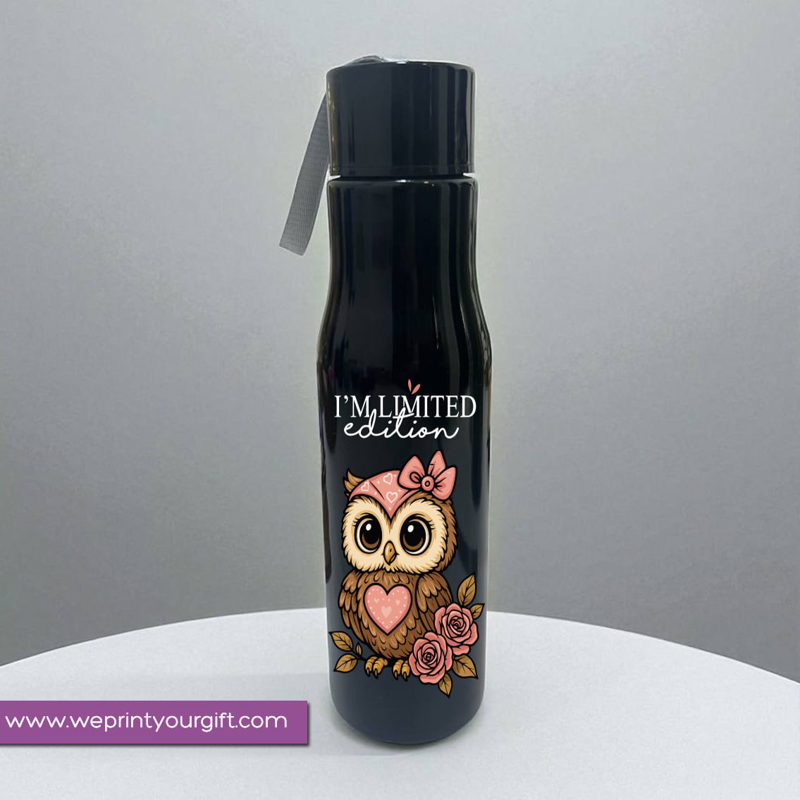 Plastic Bottle with Holder- Owl