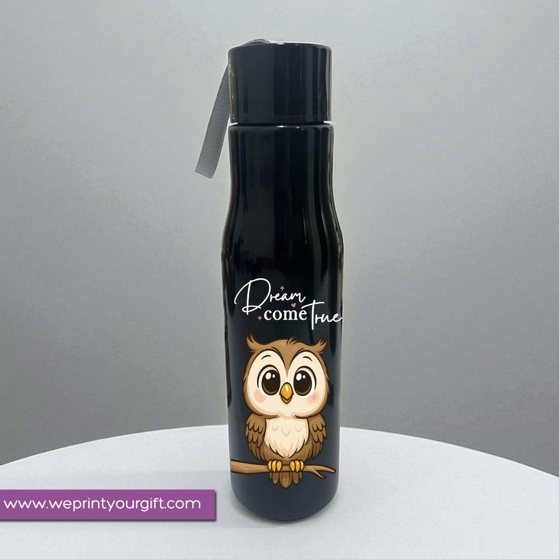 Plastic Bottle with Holder- Owl