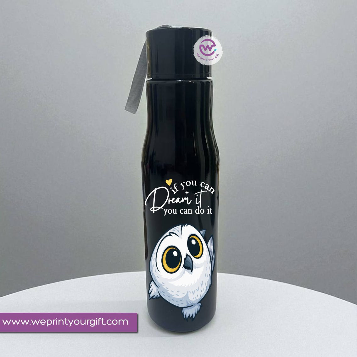 Plastic Bottle with Holder- Owl