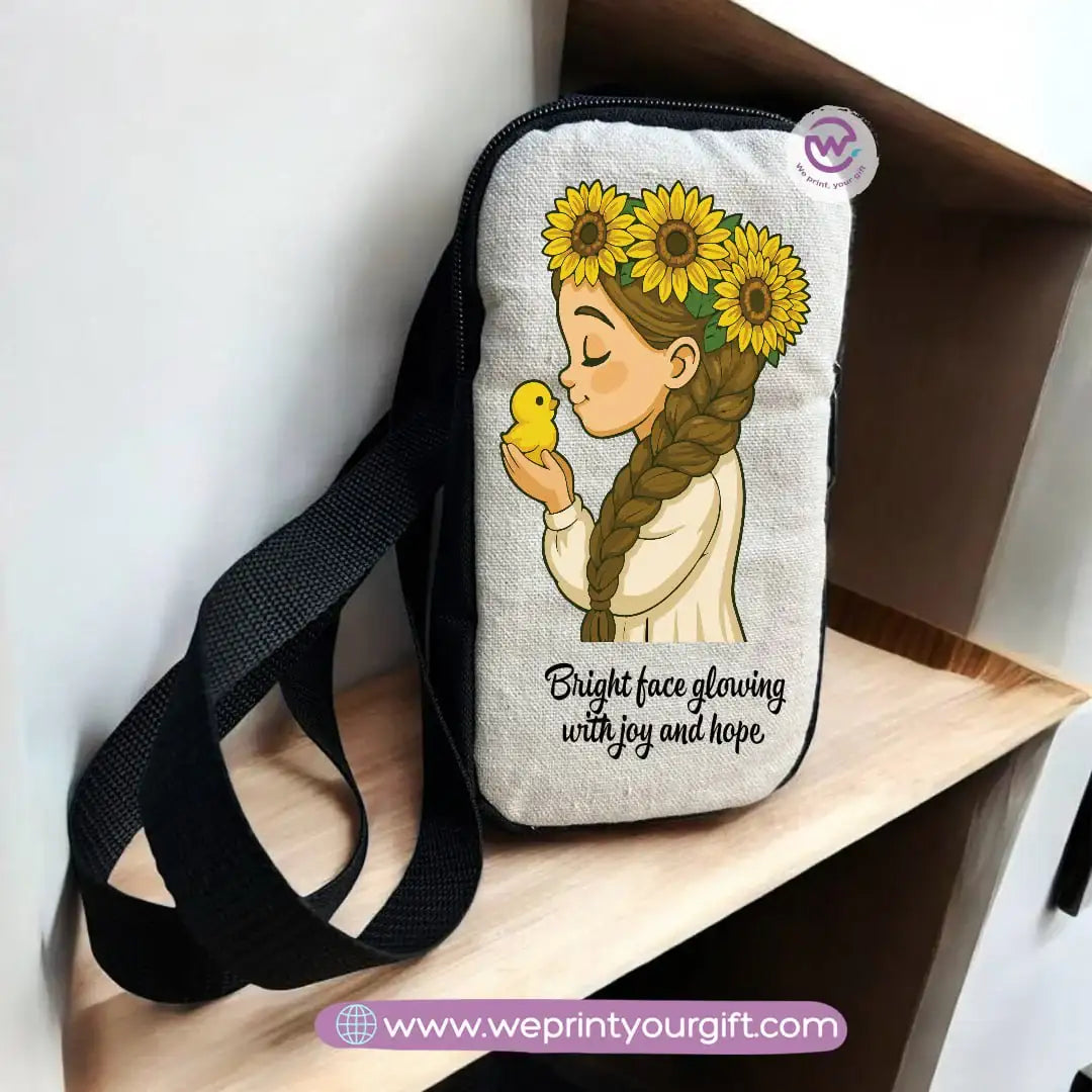 Fabric mobile bag- Floral- Motivation - WE PRINT