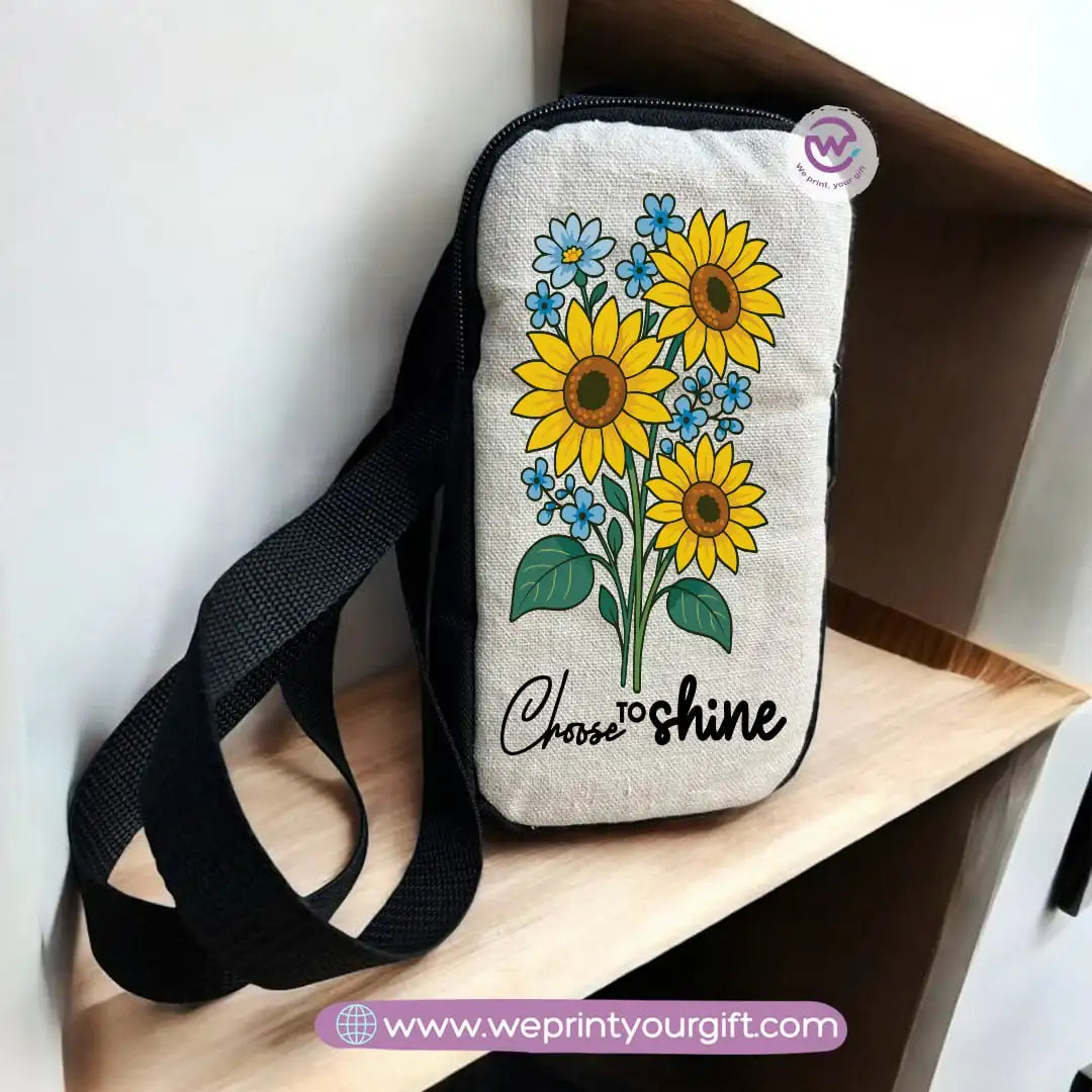 Fabric mobile bag- Floral- Motivation - WE PRINT