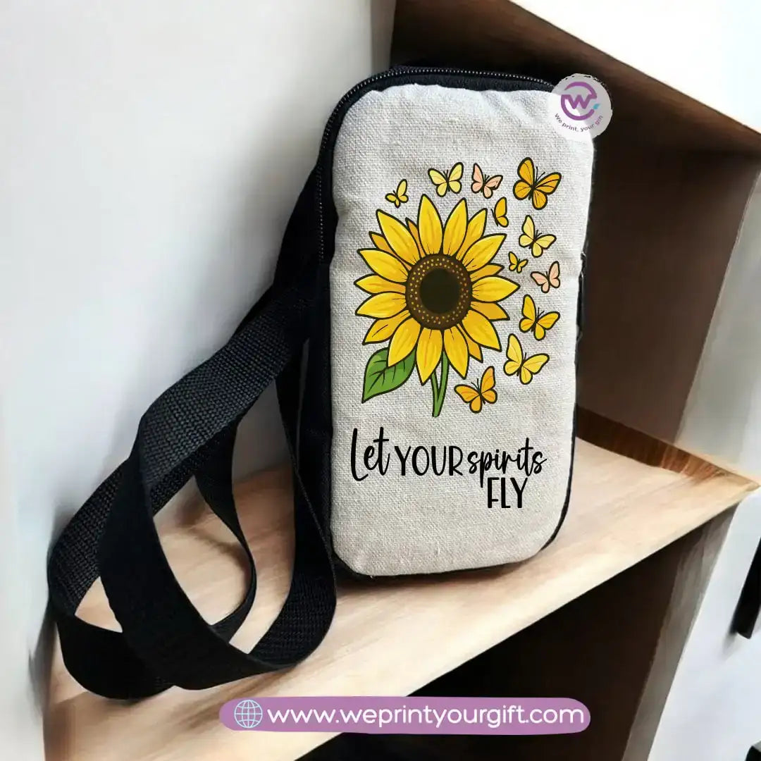 Fabric mobile bag- Floral- Motivation - WE PRINT