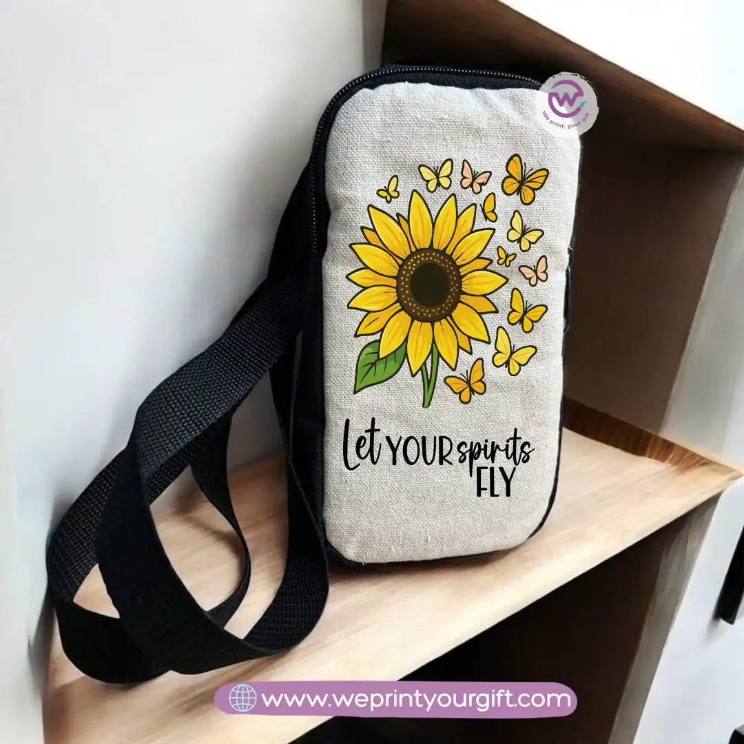 Fabric mobile bag- Floral- Motivation - WE PRINT
