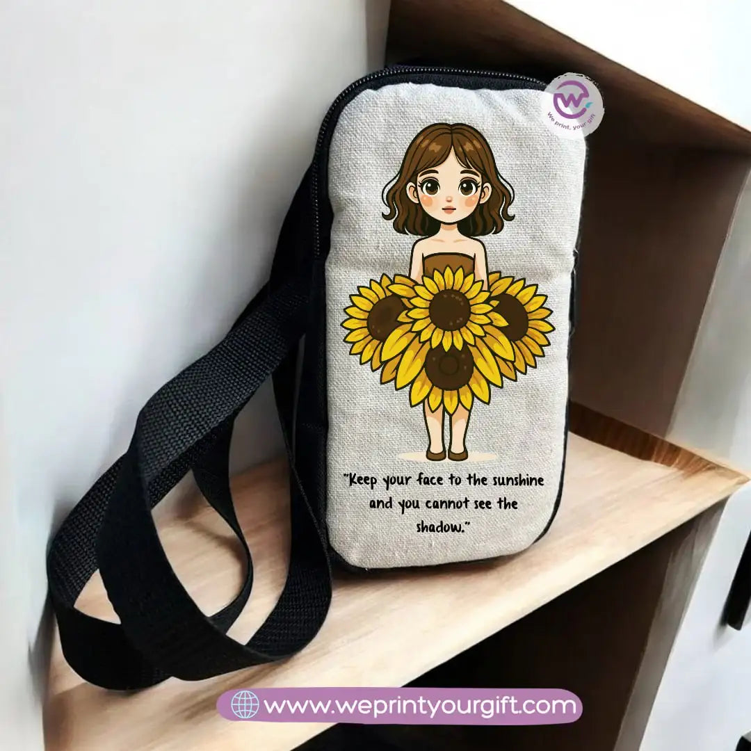 Fabric mobile bag- Floral- Motivation - WE PRINT