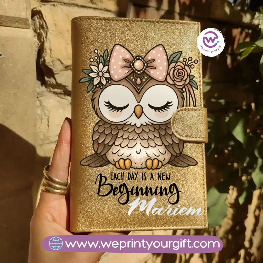 Leather Wallet for Women- Owl- Names - WE PRINT