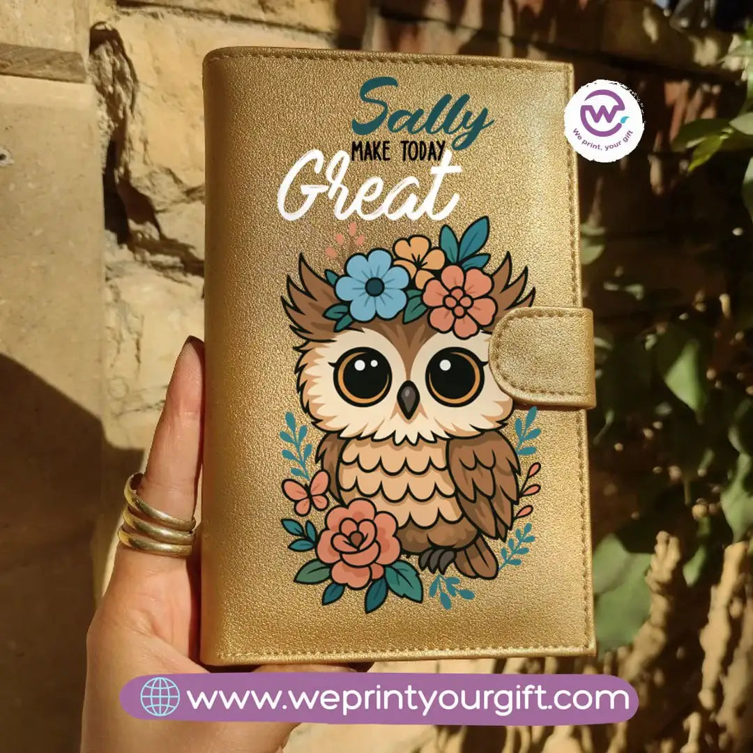 Leather Wallet for Women- Owl- Names - WE PRINT