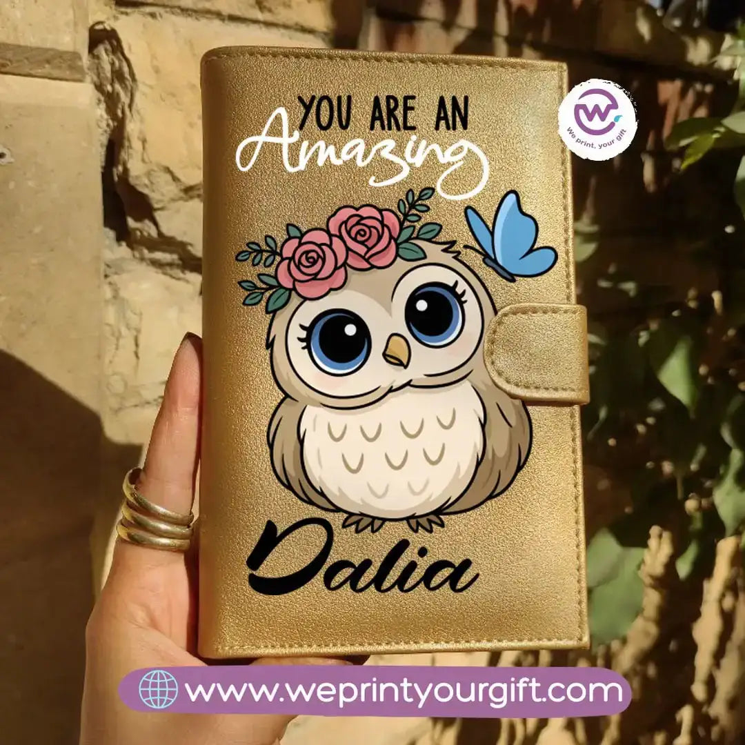 Leather Wallet for Women- Owl- Names - WE PRINT